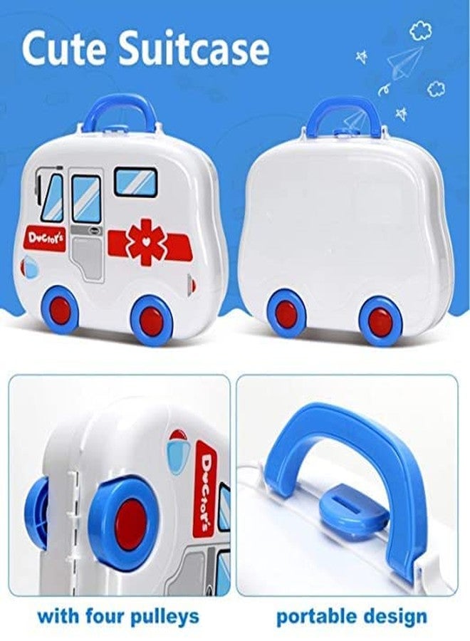 Toy Cloud مجموعة توي كلاود للطبيب الصغير، 15 قطعة، مع سماعة طبية وحقيبة/حقيبة سفر محمولة، مجموعة ألعاب تمثيلية، مجموعة لعب الطبيب للأطفال الصغار من الأولاد والبنات - Image 5